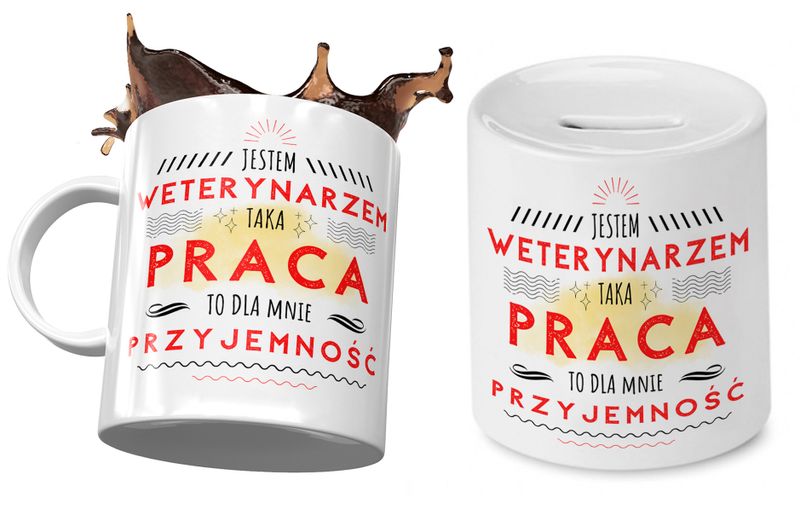 Dla Weterynarza Zestaw Kubek + Skarbonka Prezent Z Nadrukiem Ze Zdjęciem zdjęcie 1