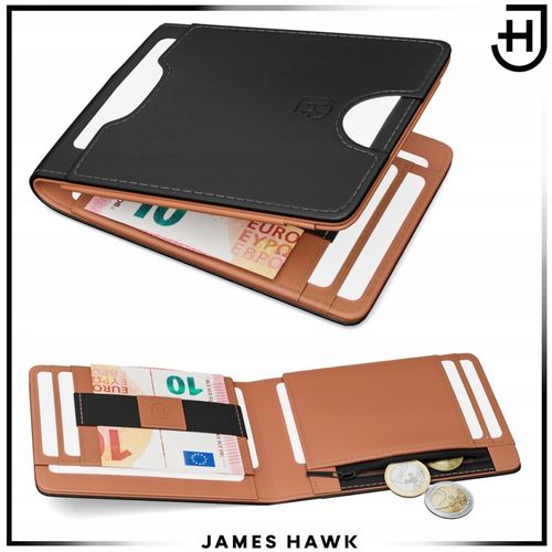 James Hawk Smart Wallet Skórzany portfel męski Slim Cienki 1,5 cm RFID na Arena.pl