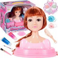 GŁOWA LALKI DO STYLIZACJI CZESANIA WŁOSÓW I MALOWANIA TWARZY GUMKI GRZEBIEŃ