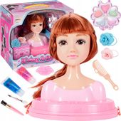 GŁOWA LALKI DO STYLIZACJI CZESANIA WŁOSÓW I MALOWANIA TWARZY GUMKI GRZEBIEŃ