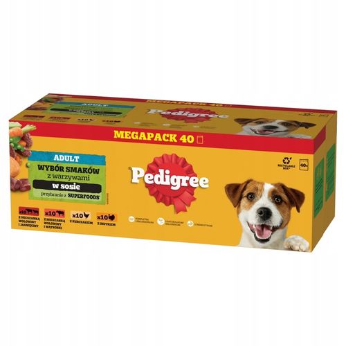 Pedigree Adult Mix Wybór Smaków Mokra Karma dla Psa w Sosie 40x100g na Arena.pl