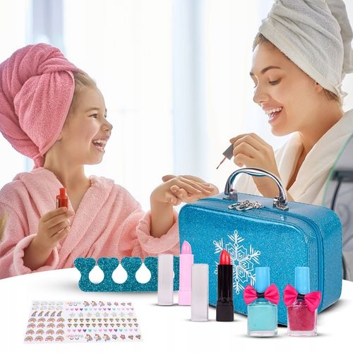KUFEREK KOSMETYKÓW ZESTAW DO MAKIJAŻU I PAZNOKCI ŚNIEŻYNKA DLA DZIECI na Arena.pl