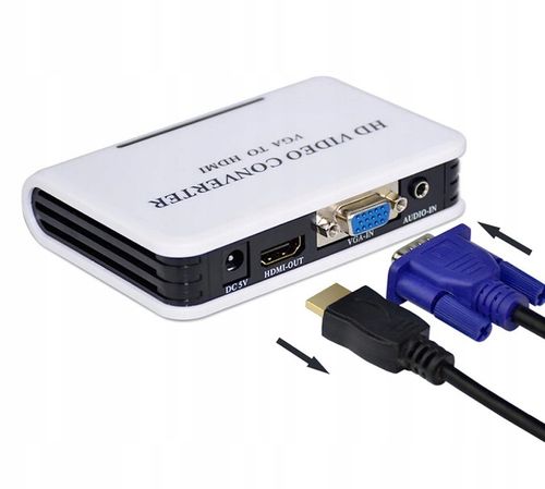 Adapter Konwerter Audio VGA do HDMI Full HD jack na Arena.pl