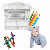 Stragan Handlowy - Zabawka z Tektury ,papieru Handlowy Dla Dzieci Do Zabawy