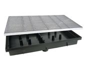 Wycieraczka do zabudowy pod drzwi 60x40 z korytkiem, odpływem, kratką Stal