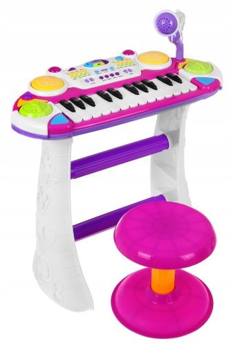 Keyboard pianinko mikrofon stołek na Arena.pl