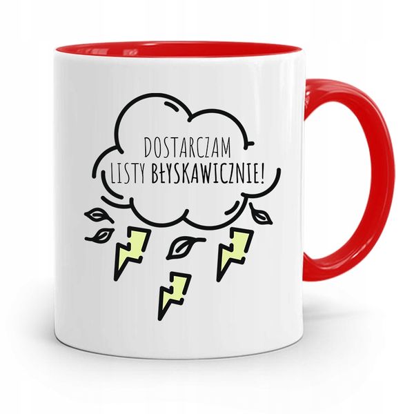 Kubek Czerwony Prezent Dla Listonosza Dostarczam Z Nadrukiem Ze Zdjęciem zdjęcie 1