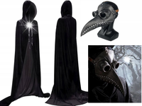 ZESTAW STRÓJ PRZEBRANIE DOKTOR PLAGI DŻUMA PELERYNA MASKA HALLOWEEN PLAGUE