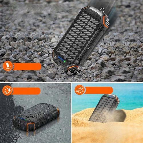 POWERBANK ŁADOWARKA SOLARNY 20000mAh 5xUSB LATARKA KARABIŃCZYK QI Acelufly na Arena.pl