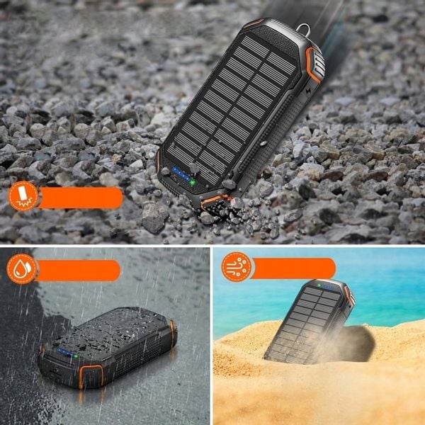 POWERBANK ŁADOWARKA SOLARNY 20000mAh 5xUSB LATARKA KARABIŃCZYK QI Acelufly zdjęcie 5