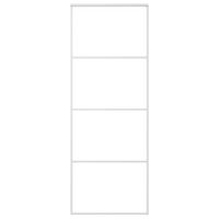 Drzwi przesuwne, szkło ESG i aluminium, 76x205 cm, białe