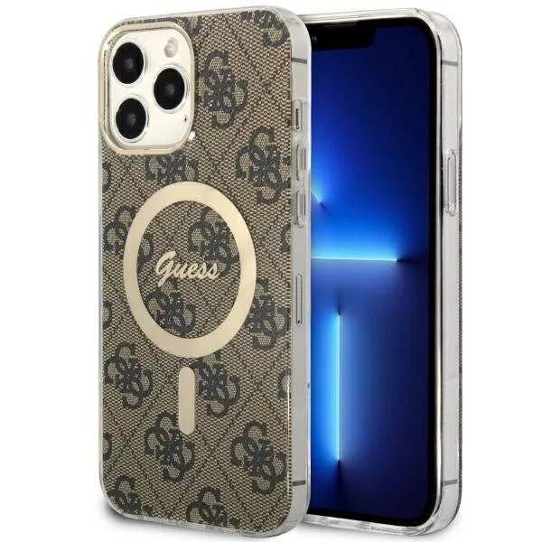 Etui Guess 4G MagSafe na iPhone 13 Pro Max - brązowe zdjęcie 1