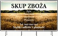BANER REKLAMOWY 200x100 cm projekt w cenie oczkowany SKUP ZBOŻA