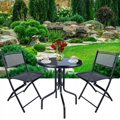 ZESTAW MEBLI balkonowych ogrodowych na balkon taras 2 X KRZESŁO + STOLIK na Arena.pl