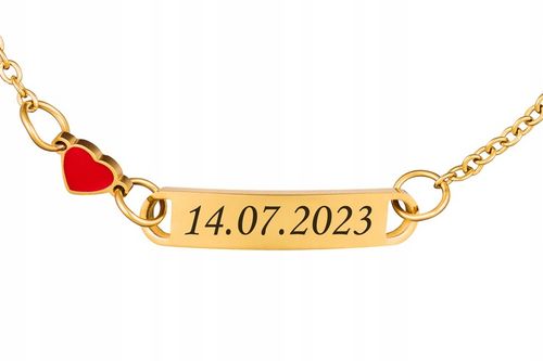 Bransoletka Złota SERCE z Grawerem dla Dziecka G1 Prezent dla Córki Wnuczki na Arena.pl