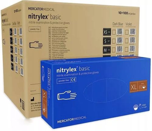 rękawice nitrylowe 100 szt. nitrylex basic dark blue 10-xl - 10 kpl. na Arena.pl