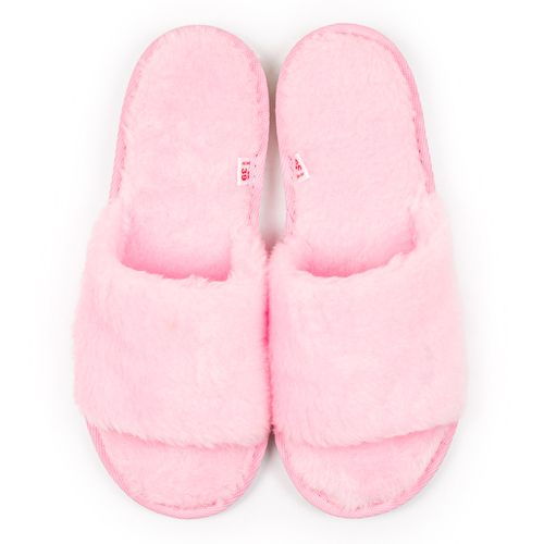 Ciepłe kapcie puchate różowe pantofle damskie z futerkiem 37 na Arena.pl