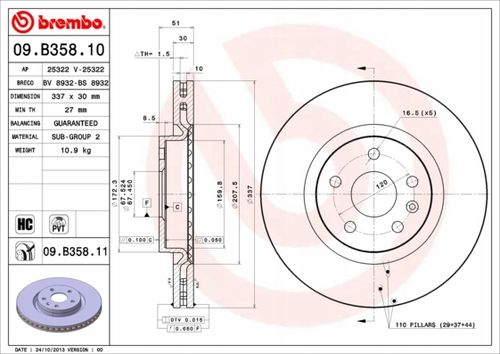TARCZA HAM PRZOD 337X30 V BREMBO na Arena.pl