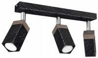 2X Lampa sufitowa SOLO SAWN BLACK / PATINATED WOOD 3x mini GU10