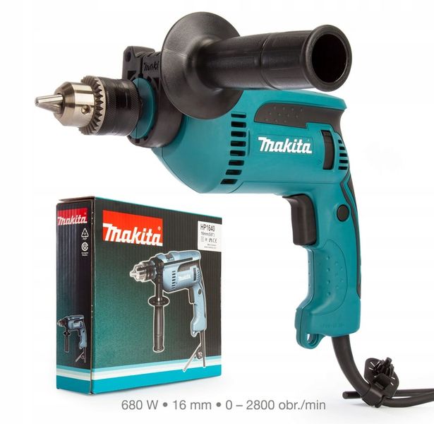 MAKITA WIERTARKA UDAROWA 680W HP1640 13mm + Zestaw Wierteł Bitów zdjęcie 2
