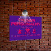 nadruk UV TABLICZKA reklamowa z lampą SZYLD 40x30 TRENER PERSONALNY
