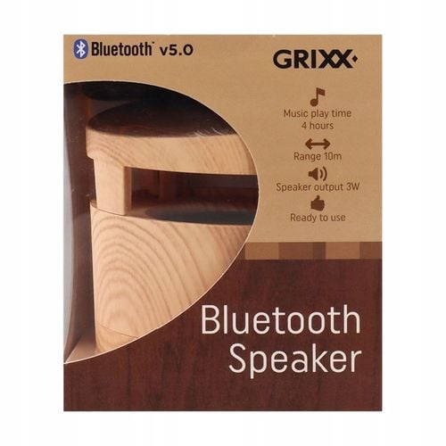 Głośnik Bluetooth przenośny BT 5.0 bezprzewodowy 3W drewniany Grixx na Arena.pl