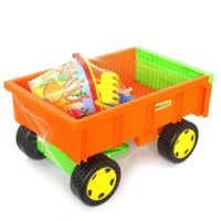 WÓZEK PRZYCZEPA  GIGANT + ZESTAW DO PIASKU WADER 10952