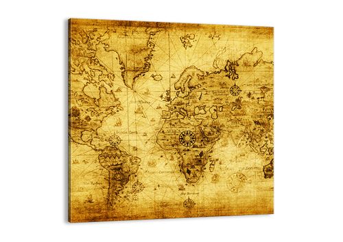 Obraz Na Płótnie - Mapa Świata - 30X30 Cm - Ac30X30-0127 na Arena.pl