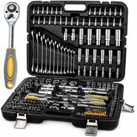 ZESTAW KLUCZY NASADOWYCH 216 ELEMENTÓW GRZECHOTKI 1/2"3/8"1/4" CrV WALIZKA