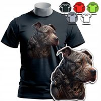 KOSZULKA T-SHIRT MĘSKI WZORY DO WYBORU - PIES PITBULL BOKSER MOPS SHIBA - M