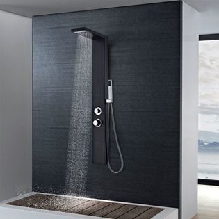 Panel Prysznicowy, Aluminiowy, Czarny Matowy