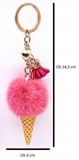 Breloczek Lód Rożek Ice Cream Deserek Wafelek Puch Puszek Nagroda Algida zdjęcie 5