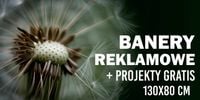 BANER REKLAMOWY oczkowany 130x80 cm DOWOLNA GRAFIKA NAPIS projekt w cenie