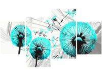 140CM 70 OBRAZ DMUCHAWCE TURKUSIE ŚCIENNY