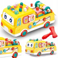 2 x INTERAKTYWNY AUTOBUS AUTKO DŹWIĘK ŚWIATŁO MŁOTEK MATADI EDUKACYJNY