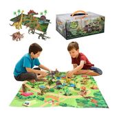 DUŻY ZESTAW FIGURKI DINOZAURY 9 szt. + MATA JURASSIC