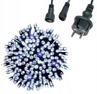 LAMPKI CHOINKOWE 1000 LED BIAŁY ZIMNY STAŁE + FLASH ZEWNĘTRZNE