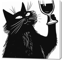 Obraz 100x100cm Koci Wirtuoz