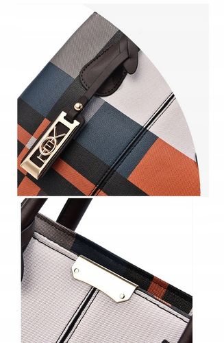 TOREBKA DAMSKA W KRATKĘ MIEJSKA TORBA STYLOWA ELEGANCKA na Arena.pl