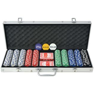 Zestaw do gry w pokera 500 żetonów, aluminium