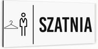 Tabliczka informacyjna SZATNIA MĘSKA Aluminium BIAŁA Dibond PIKTOGRAM