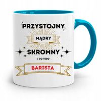 Dla Baristy Baristki Kawiarki Kubek Błękitny Z Nadrukiem Ze Zdjęciem