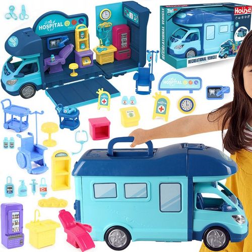 Kamper marzeń AUTO dla LALEK otwierany domek ZESTAW LEKARZ DOKTOR DENTYSTA na Arena.pl