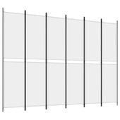 Parawan 6-panelowy, biały, 300x220 cm, tkanina