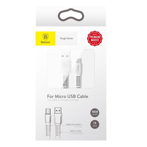 Kabel micro USB Baseus Tough Series 2A 1m (biały) na Arena.pl