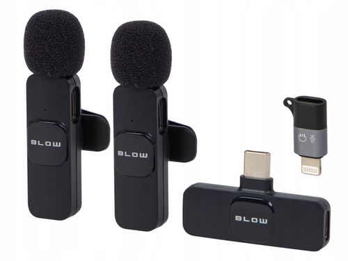 2x MIKROFON ODBIORNIK BEZPRZEWODOWY KRAWATOWY ADAPTER USB-C DO LIGHTNING na Arena.pl