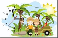 60CM 40CM ZEGAR OBRAZ WAKACJE AFRYCE DRUK PŁÓTNO RAMA