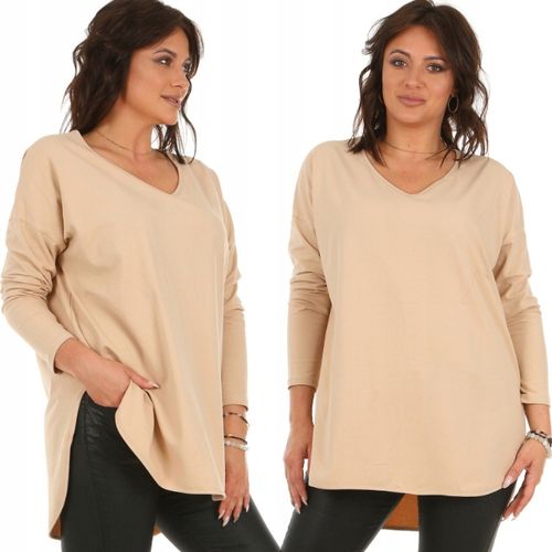 F630 Oversizowa asymetryczna TUNIKA długi rękaw L/XL na Arena.pl