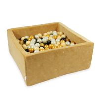 Suchy basen 90x90x40 Velvet Soft Carmel z piłeczkami 400 szt.(beżowe, jasnozłote, złote, czarne)