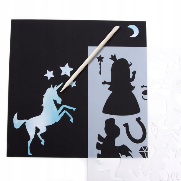 KREATYWNE WYDRAPYWANKI Z SZABLONAMI KSIĘŻNICZKI ZDRAPYWANKI DO GRAWEROWANIA zdjęcie 3